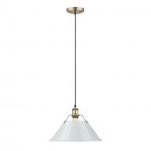  3306-L AB-DB - Orwell AB Large Pendant - 14" in Aged Brass with Dusky Blue shade
